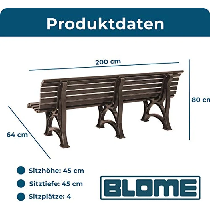 Blome Gartenbank, Borkum 4-Sitzer Länge – Bild 3