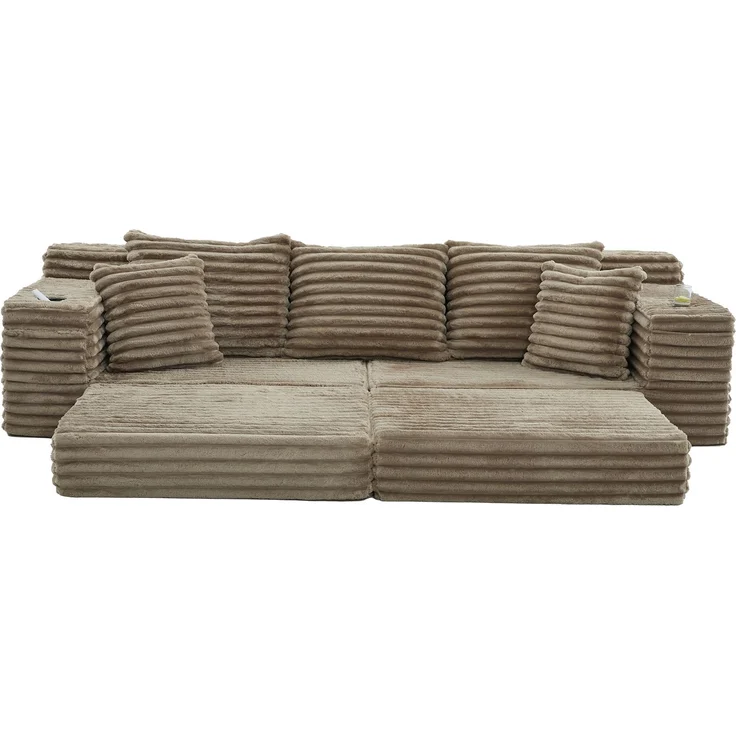 ZUBALIYA Schlafsofa 98x87 cm, mit Stauraum, mit Treppe, mit Leiter, mit Cordbezug, mit Schaumstoffpolsterung, Rot – Bild 21