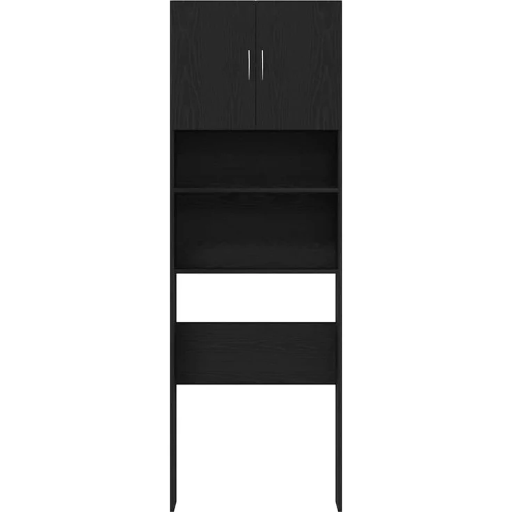 vidaXL Waschmaschinenschrank Schwarz Eichen-Optik 64x24x190 cm 859128 – Bild 5