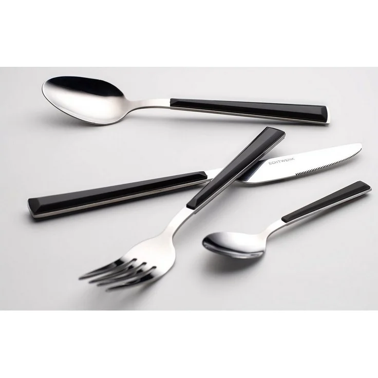 ECHTWERK Besteck-Set Basic (16-tlg), 4 Personen, Edelstahl 18/0, Camping/Picknickbesteck, Kunststoffgriffe – Bild 2