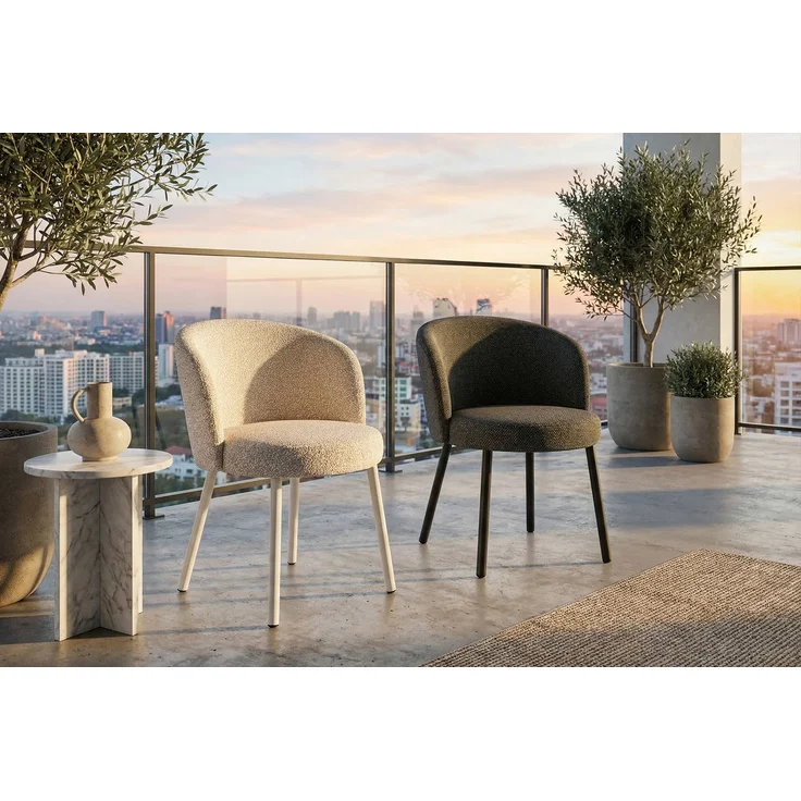 KAWOLA Gartenstuhl INDUS Outdoor Stoff grau 77 x 62 x 56 cm – Bild 5