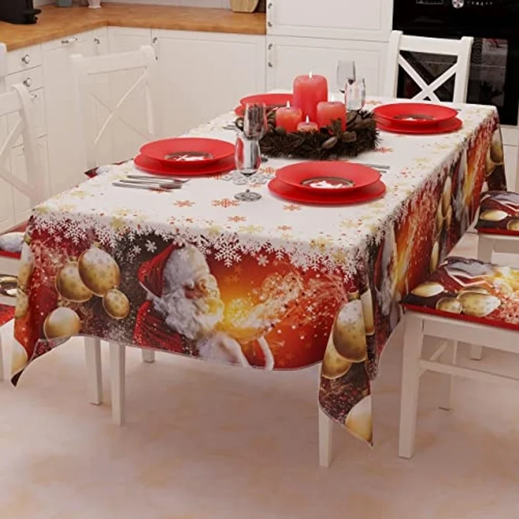 PETTI Artigiani Italiani - Tischdecke, Tischdecke, schmutzabweisend, Weihnachten, Tischdecke, Küche, Weihnachtsmann, X12-Sitzer (140x240 cm) 100% Made in Italy – Bild 1