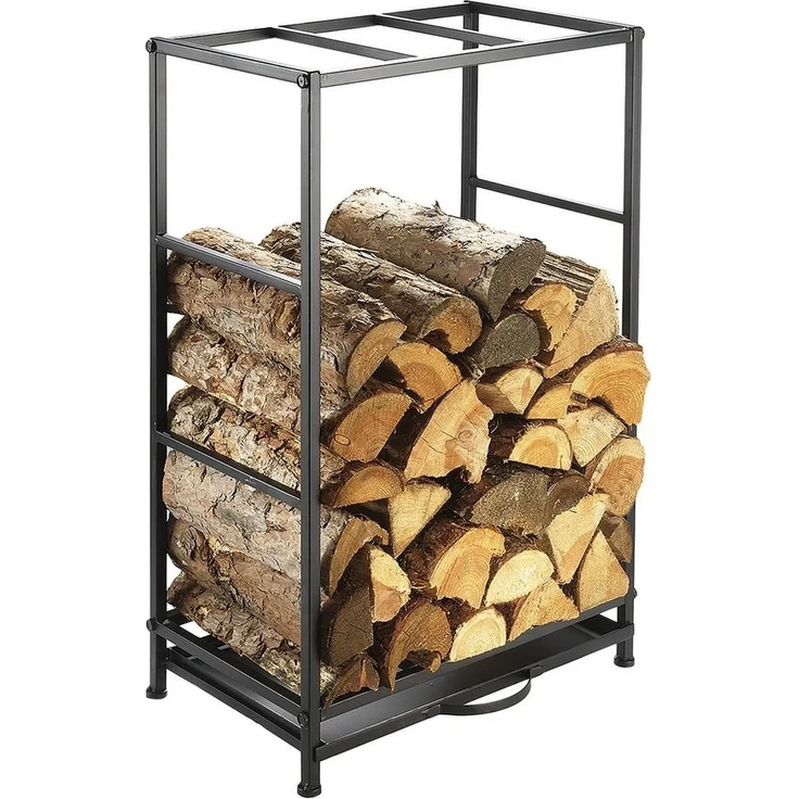 Kobolo Kaminholzregal Kaminholzständer aus Metall schwarz lackiert, BxTxH:50 x 32 x 80 cm – Bild 5