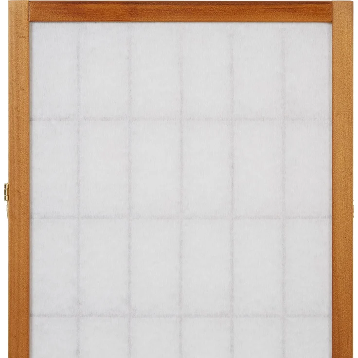 Paravent Raumteiler 4 teilig, Holz Reispapier Braun & Weiß – Bild 6