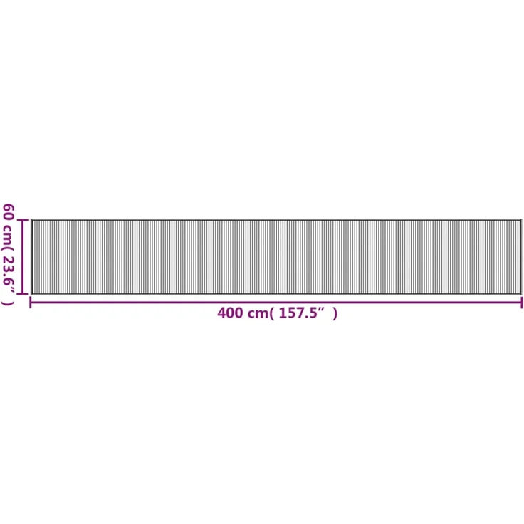 vidaXL Teppich Rechteckig Grau 60x400 cm Bambus 376850 – Bild 8