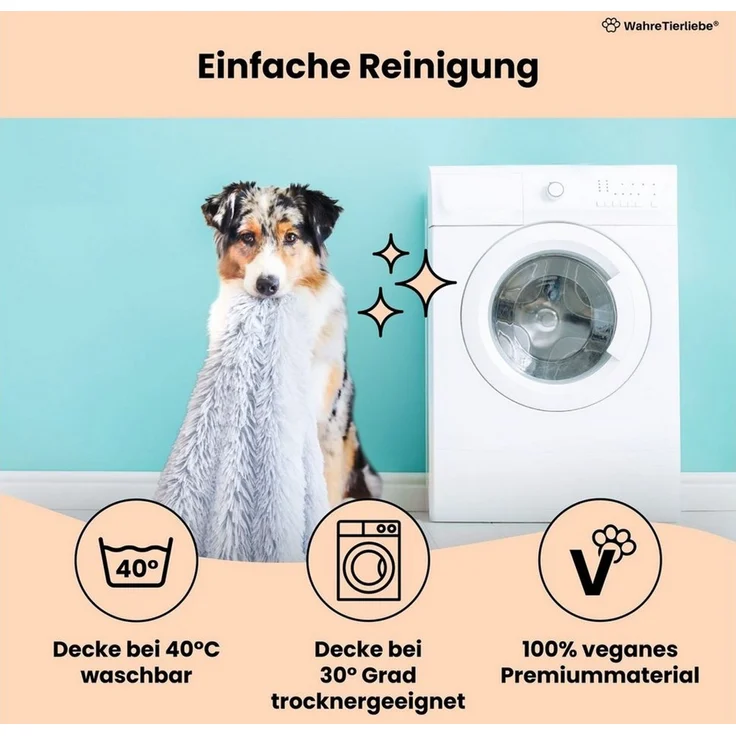 Wahre Tierliebe Tierdecke Premium Kuscheldecke Fluffy - hält warm - wasserabweisend – Bild 2