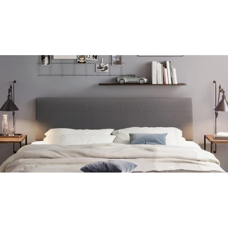 Hasena Massivholzbett Ariana Nussbaum mit Metallkufen, Bezug Pace Grey 140x200 cm, Fußhöhe 20 cm – Trento – Bild 3