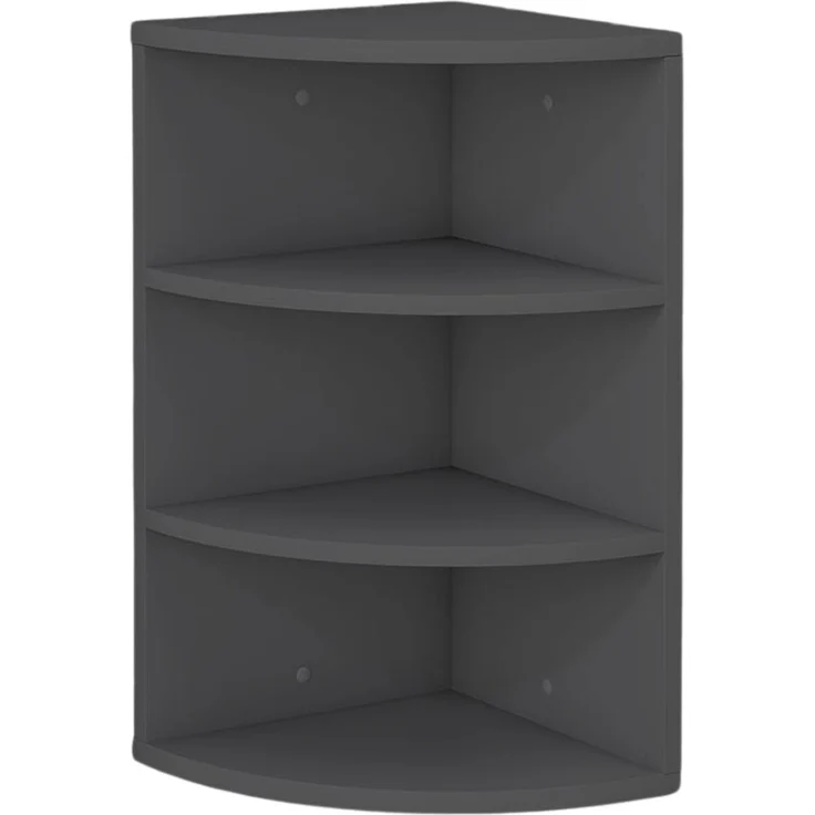Coemo Eckregal Corner 60 aus Holz 3 Etagen Anthrazit – Bild 1