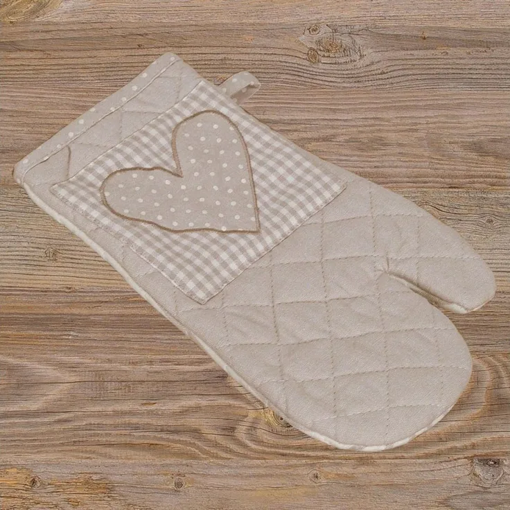 matches21 HOME & HOBBY Topflappen Topfhandschuh Landhaus Premium Karo Herz 33x17 cm, (1-tlg)