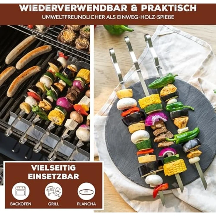 bremermann Grillspieß 6er-Set mit 2 Ablage-Gestellen, Grillspießhalter (6-St) – Bild 3