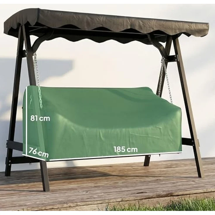 Outsunny Gartenmöbel-Schutzhülle Hollywoodschaukel Abdeckung (UV-Beständig Abdeckplane, 1-St, für 3-Sitzer Gartenschaukel), Wasserdicht, UV-beständig, mit Reißverschluss – Bild 7