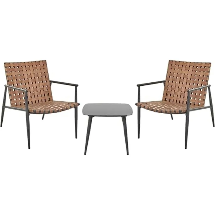 Beliani 'ZIRIA' Bistro Set, PE Rattan Braun