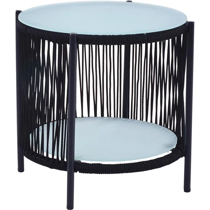 Balkonset Gartenset Bistro Set Gartenmöbel Set Outdoor Rope Sitzgruppe Schwarz – Bild 12