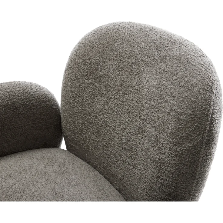 Esszimmerstuhl Nube-Flex mit Armlehnen Bouclé Soft Schlamm 4-Fuß konisch Schwarz Taschenfederkern – Bild 4