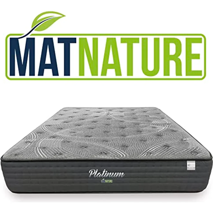 Matnature | Platinum | Extra Komfort-Matratze Pro Multiruhe | Taschenfederkern und viskoelastisch | Höhe 30 cm | atmungsaktiv, rutschfest und milbendicht (200x200 cm), Grau – Bild 5