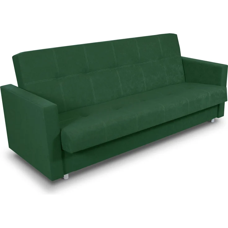 Schlafsofa Dave - Sofa mit Schlaffunktion und Bettkasten, Bett, Bettsofa, Schlafcouch (Grün (Suedine 76)) – Bild 1