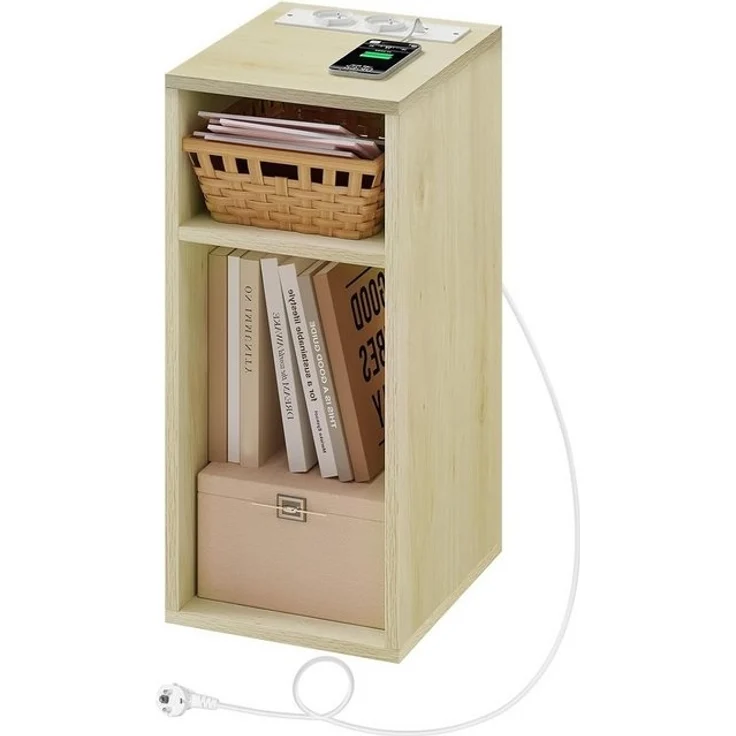 Woltu Nachttisch (1-St), mit Ladefunktion, schmaler Beistelltisch – Bild 4