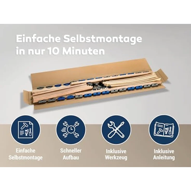 Betten-ABC 7-Zonen-Lattenrost Madera - 160x200 cm - Selbstmontage - individuelle Härtegradverstellung - für alle Matratzen geeignet - hergestellt aus Schicht- & Buchenholz – Bild 6