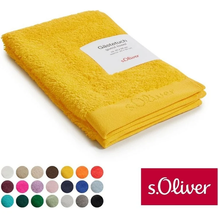 s.Oliver Handtuch, Walkfrottier (1-St), besonders weich und saugfähig, Gelb, 30x50 cm – Bild 1