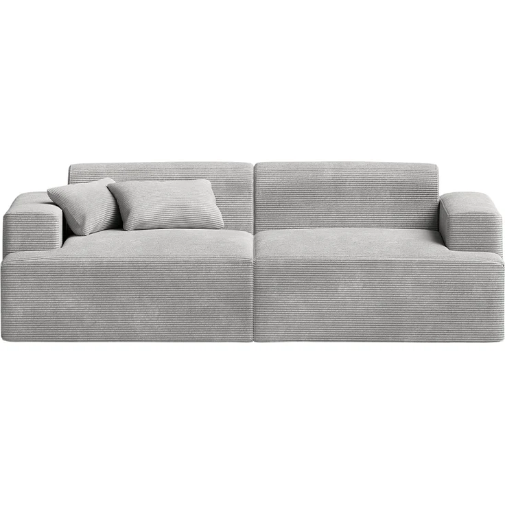 skølm 'Freki' Cloud Sofa 2 Sitzer, Vollschaumcouch mit Federkern und Vakuum-Kompression, kein Aufbau erforderlich, mit 2 Kissen, Cord grau – Bild 9