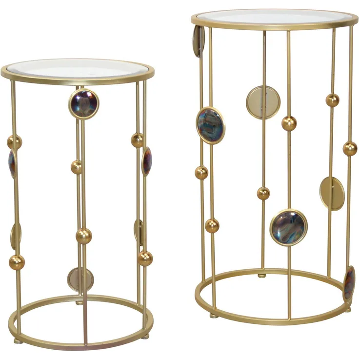 Runder Beistelltisch "Carola" gold, 60 cm hoch