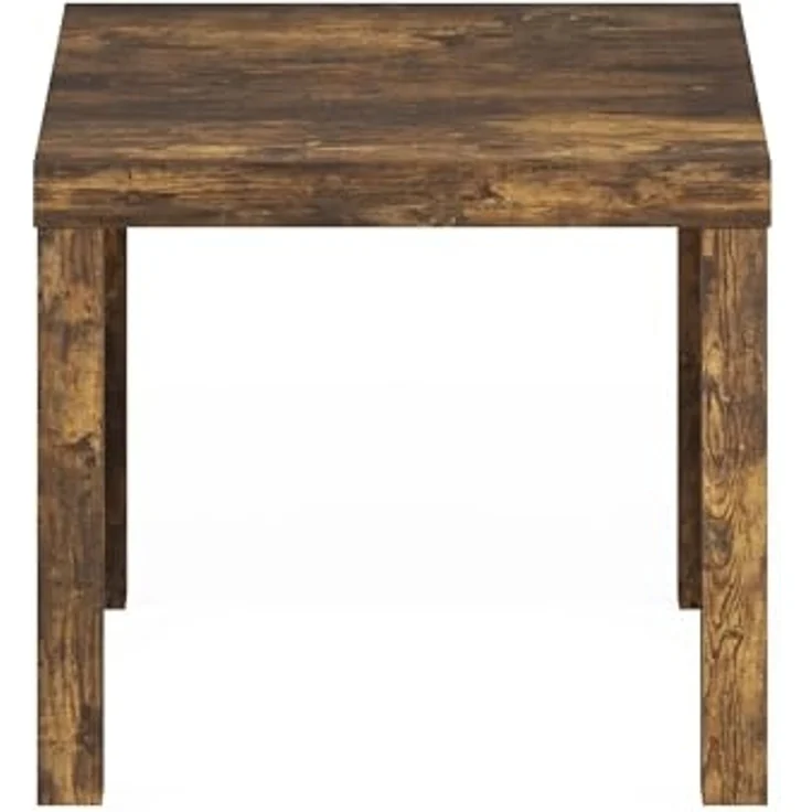 Furinno Klassischer Heimischer Quadratischer Beistelltisch, Bernstein-Kiefer – Bild 6