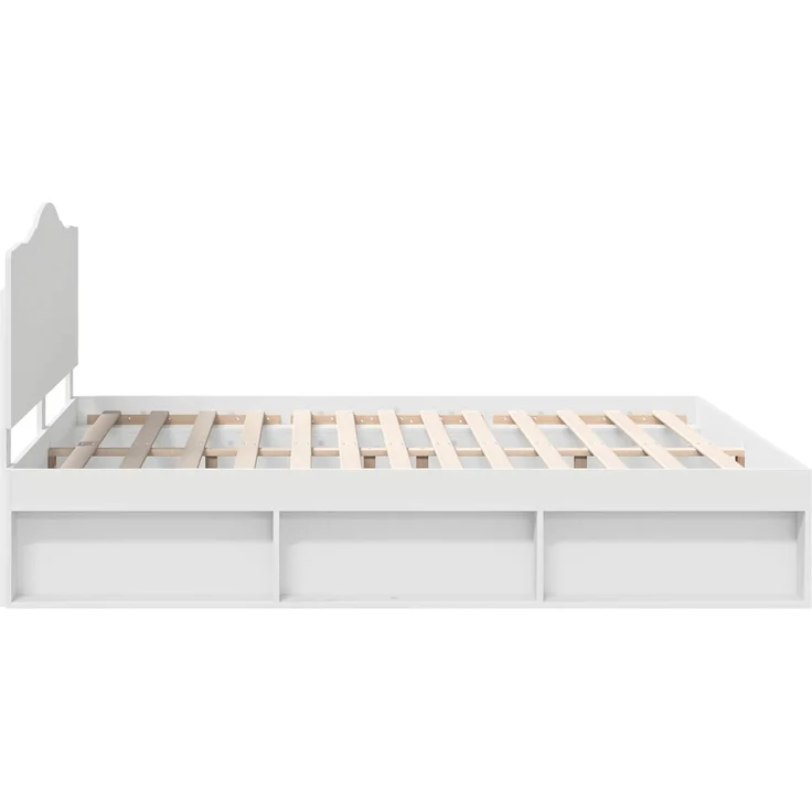 vidaXL Bettrahmen mit Kopfteil Weiß 180 x 200 cm Massives Kiefernholz 3413272 – Bild 7