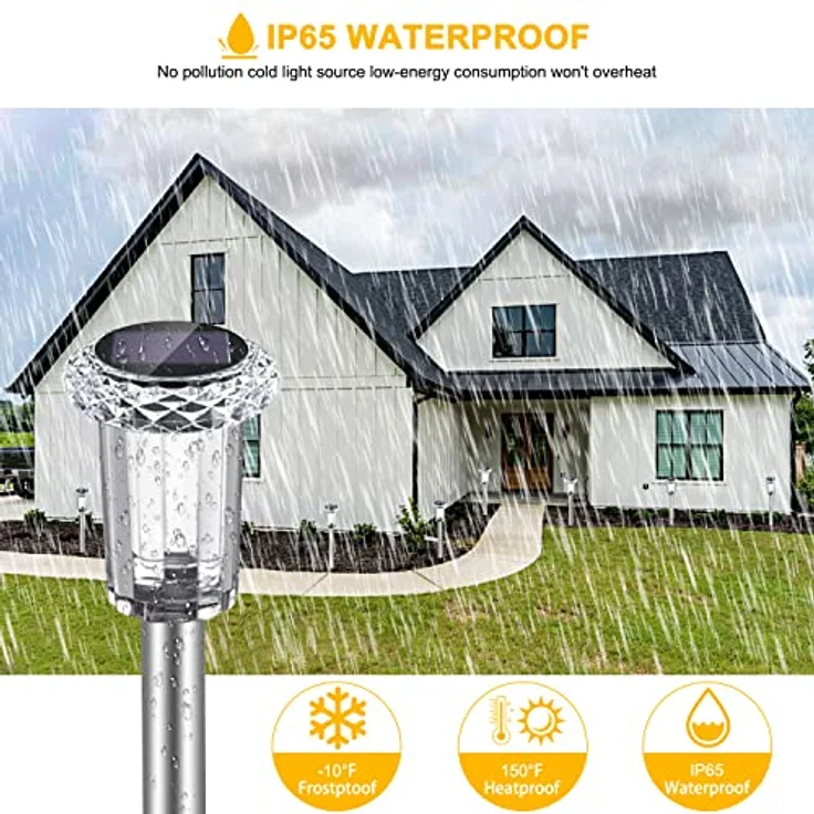 Solarleuchten für Außen, [6 Stück] Solarlampen Garten Außen Kaltes Weiß,IP65 Wasserdicht Kabellos LED Gartenleuchten für Garten,Balkon,Auffahrt,Weg, Bäume,Rasen, Sträucher – Bild 6