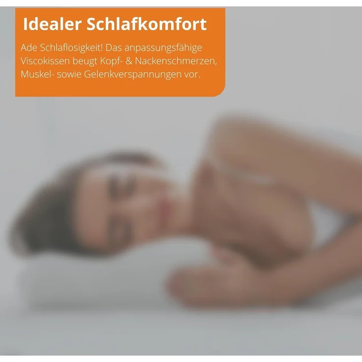 sleepling Kopfkissen orthopädisches Nackenstützkissen, Bezug: Polyester, Rückenschläfer, Seitenschläfer, viscoelastisches Kopfkissen, Memory Foam, waschbar, ÖKOTEX, 40 x 80 cm – Bild 4