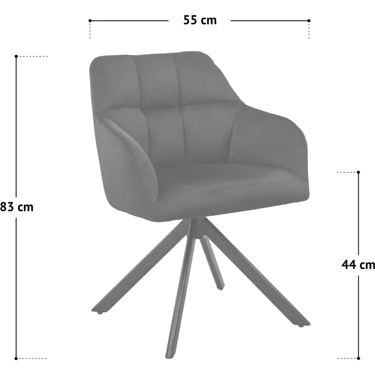 SVITA Esszimmerstuhl SORA, 360° drehbar, dick gepolstert, Stahlbeine, Stoffbezug, Beige – Bild 3