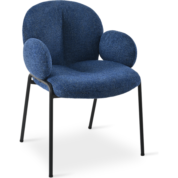 GOEURVANT 1235 Esszimmerstühle 6er-Set mit Armlehnen, Polsterstühle, Chenille - Blau – Bild 5