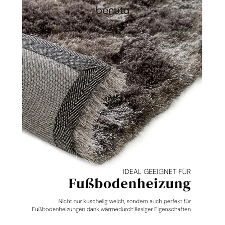 benuta Teppich Whisper, rechteckig, Höhe: 31 mm, Hochflorteppich Wohnzimmer, Schlafzimmer, Esszimmer, Flur, Weich – Bild 4