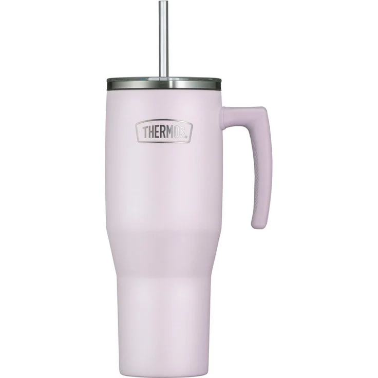 THERMOS Thermobecher REFRESHING SERIES ISOLIERTRINKBECHER mit Strohhalm, 1-tlg, Edelstahl, Kunststoff, Silikon, Titan, 1,10l, 6h heiß & 6h kalt, mit Griff – Bild 5
