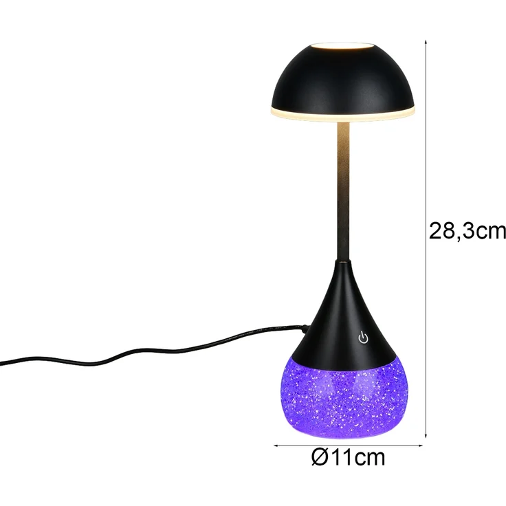 Tischlampe TEMBO LED dimmbar mit RGB Farbwechsel, USB betrieben, Höhe 28cm – Bild 3