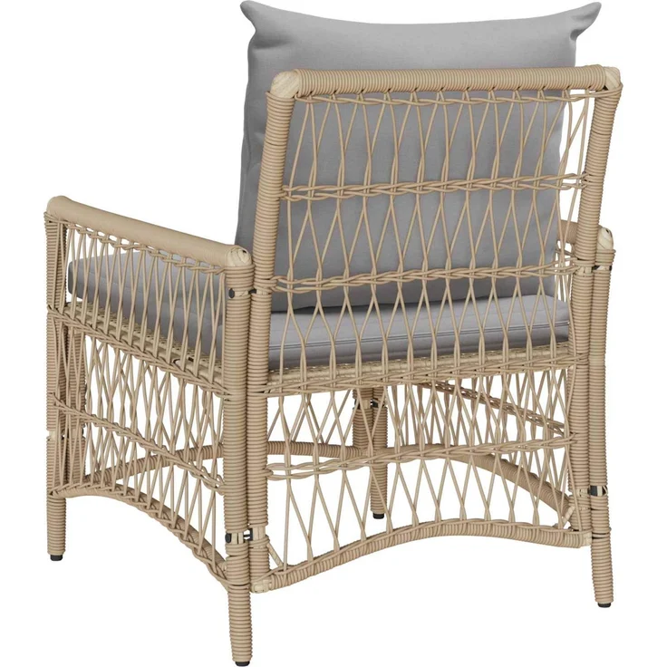 vidaXL Gartenstuhl mit Kissen Beige 73 x 61 x 77 cm Poly-Rattan 42006220 – Bild 2