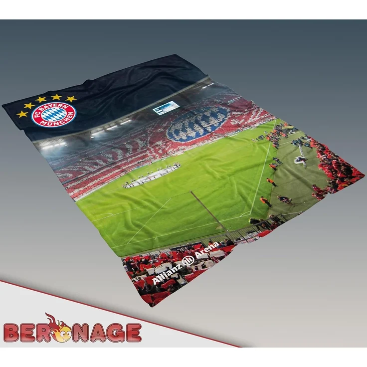 BERONAGE Tagesdecke FC Bayern München Decke Allianz Arena 150x200 cm Kuscheldecke Fußball, passend zur Bettwäsche, ideal für Sofa, Couch, Kinder-Bett, Auto – Bild 6