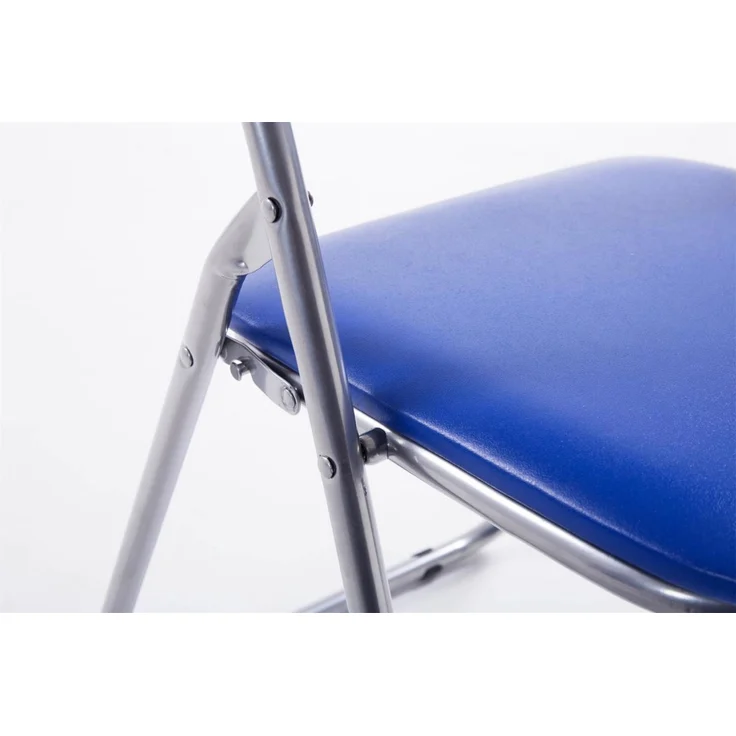 CLP 4er Set Klappstuhl Felix Klappbarer mit Kunstleder PVC Sitz Gepolstert - Farbe:blau/silber – Bild 8