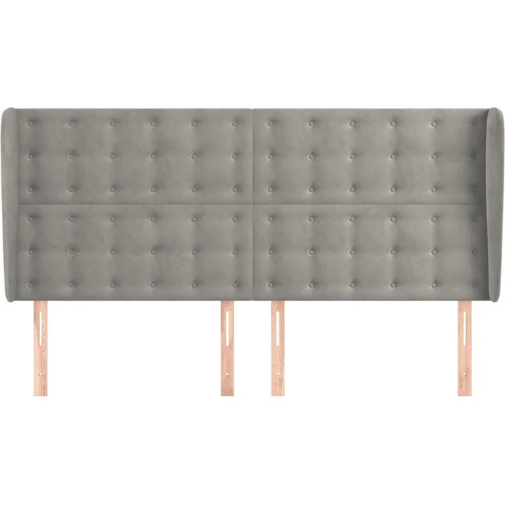 vidaXL Kopfteil mit Ohren Hellgrau 183x23x118/128 cm Samt 3118450 – Bild 3