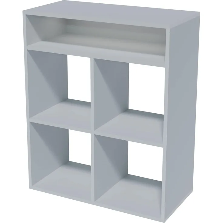 BADEDU WARD Regal 72 cm breit, Weiß, 5 Fächer