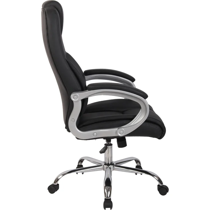 DELUKE® Bürostuhl SYDNEY - 113x66x70, Schwarz Kunstleder Metall Gestell ergonomische Bürostühle Homeoffice Stuhl mit Rollen – Bild 3