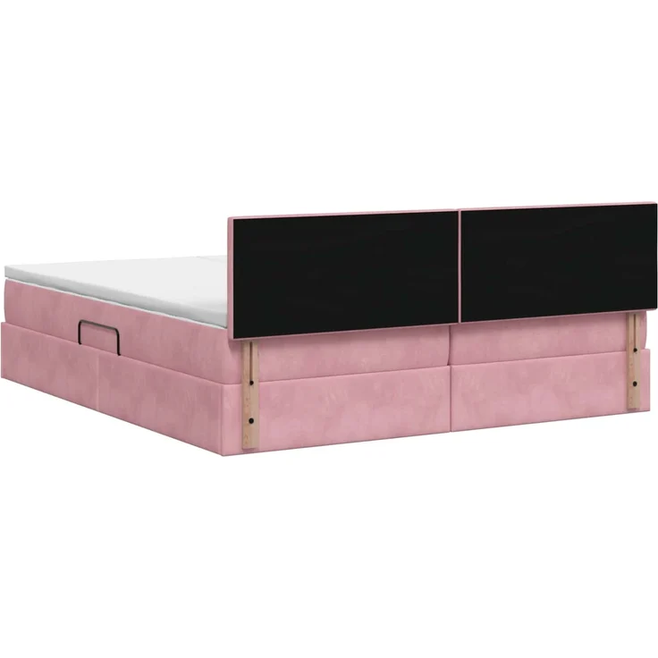 vidaXL LED-Speicherbett mit Matratze Rosa 200 x 200 cm Samt 3459383 – Bild 10