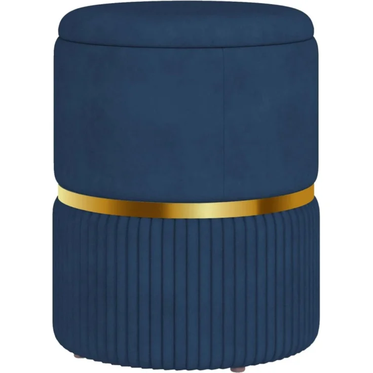 Hocker Fußhocker mit Stauraum aus Kord, 36 x 36 x 44 cm, für Wohnzimmer und Schlafzimmer(nur mit Hocker Fußhocker)--Blau--36x36x44cm--YOUDENOVA – Bild 7