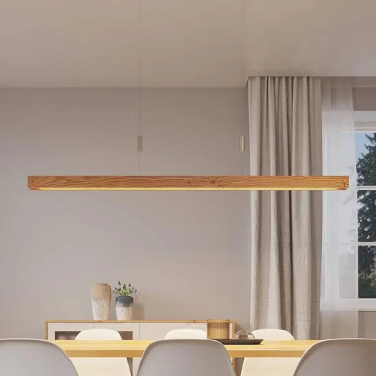 Lindby Pendelleuchte 'Alimara', dimmbar, moderne LED Lampe aus Metall für Wohnzimmer & Esszimmer, Länge 138 cm – Bild 5