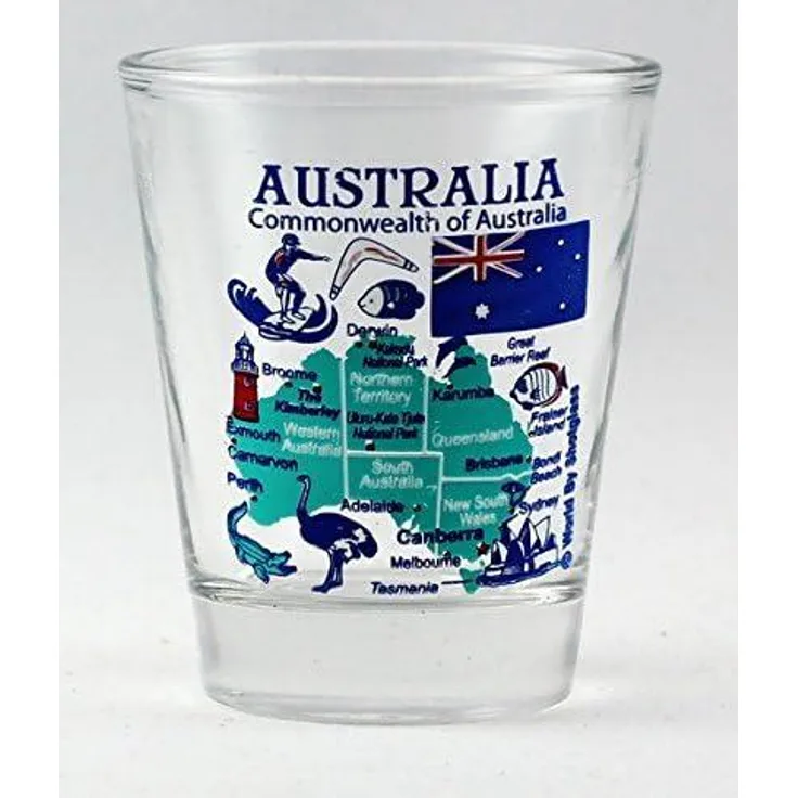 Australia Landmarks and Icons Collage Shot Glass by World By Shotglass