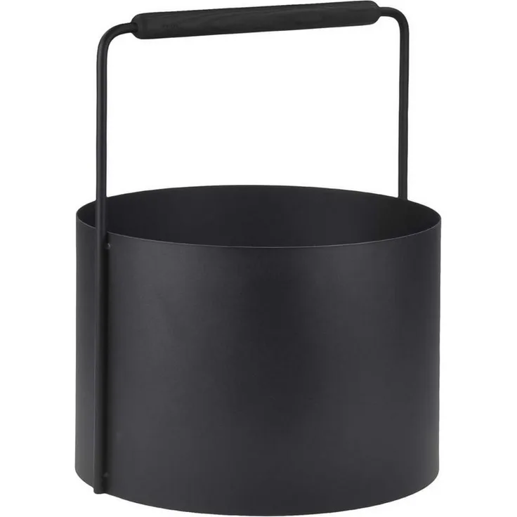 blomus Kaminholzkorb -ASHI- Eleganter Holzkorb: Stilvoll, funktional, zeitlos & robust, Langlebig, Minimalistisch, Praktisch, Stahl, Eichenholz, Schwarz, 35cm, 46cm