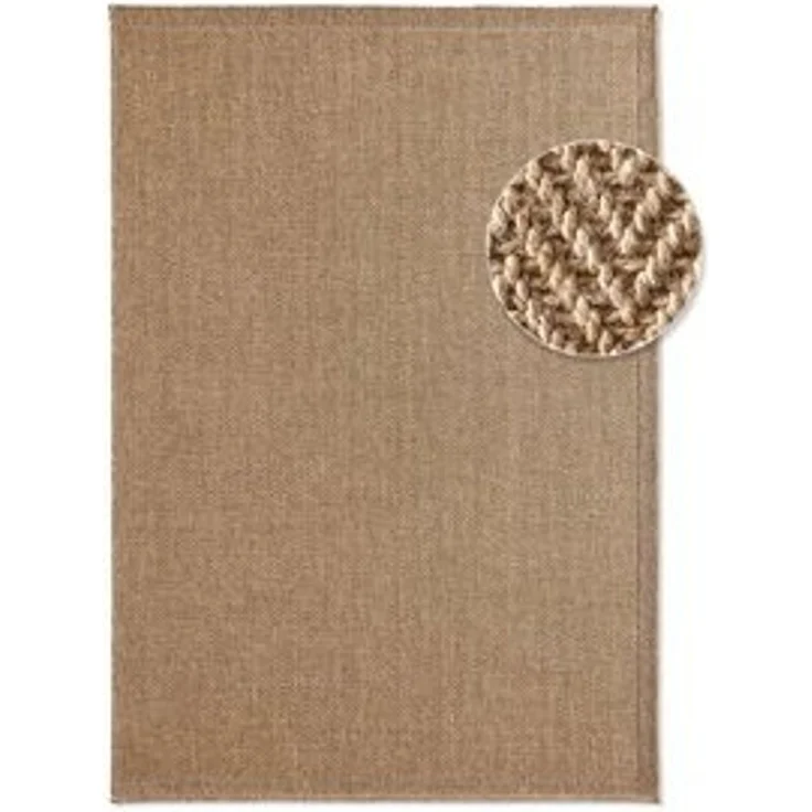 TaraCarpet Teppich Outdoor & Indoor Teppich wetterfest Borneo Sisal-Jute-Optik naturfarbe, rechteckig, Höhe: 10 mm, Kurzflor Fischgrät In & Outdoor Balkon Terrasse Wohnzimmer 120x170 – Bild 6