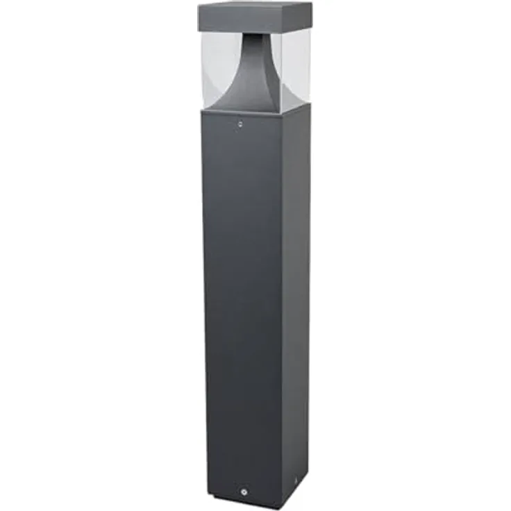 Lampenwelt Lucande LED Außenleuchte Egon, spritzwassergeschützt, schwarz, Aluminium, 1-flammig, Wegeleuchte, Sockelleuchte