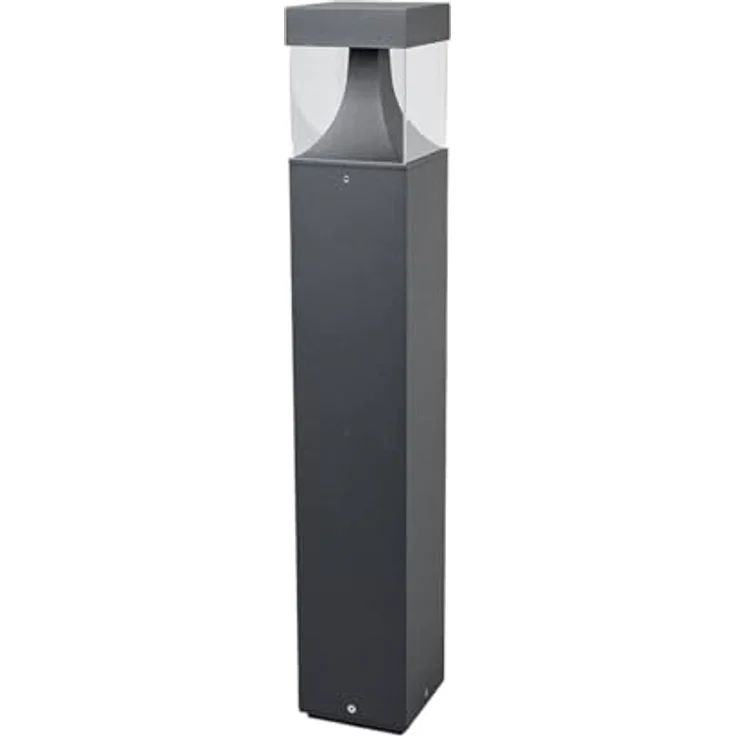 Lampenwelt Lucande LED Außenleuchte Egon, spritzwassergeschützt, schwarz, Aluminium, 1-flammig, Wegeleuchte, Sockelleuchte – Bild 1
