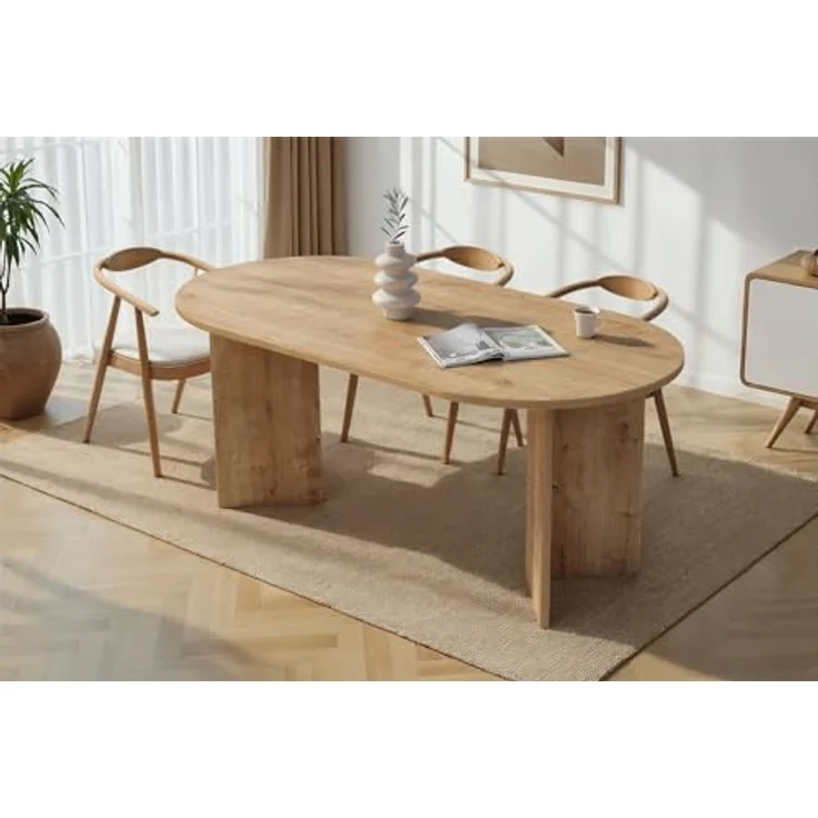 Skye Decor Esstisch Sablin (1-St, 1 Tisch), modernes Design, stabile 180 x 90, Oval Tischplatte – Bild 2