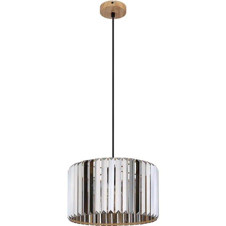 Moderne LED Pendelleuchte einflammig mit Rauchglas Kristall Ø 35cm – Bild 8